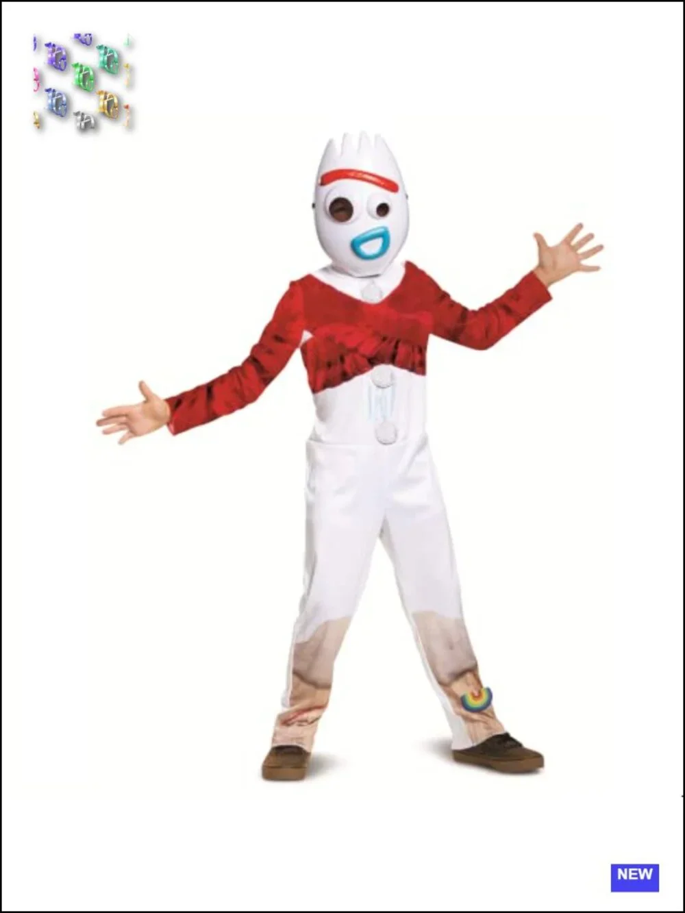 Disney Pixar Forky Toy Story 4 Boys Costume Jumpsuit Half Mask